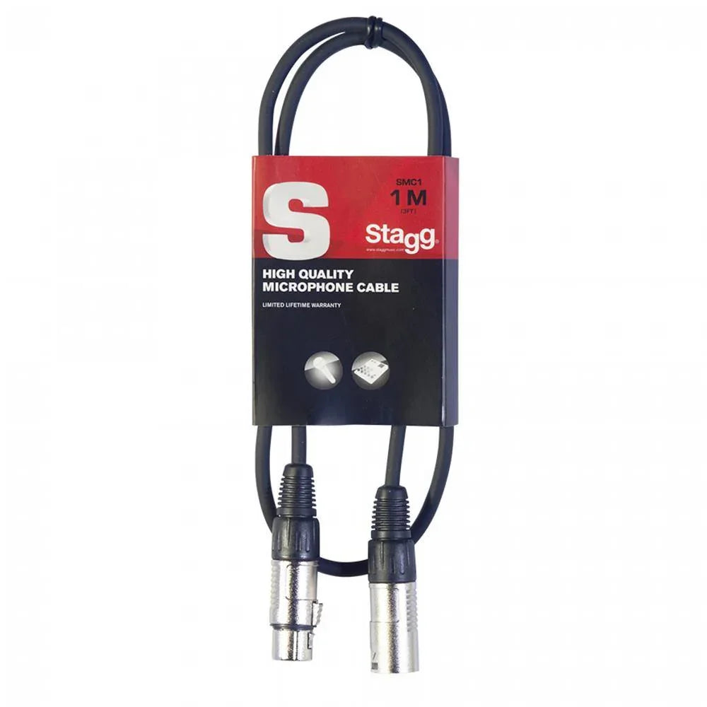 Stagg SMC1 1m Microphone XLR Cable Black - DY Pro Audio
