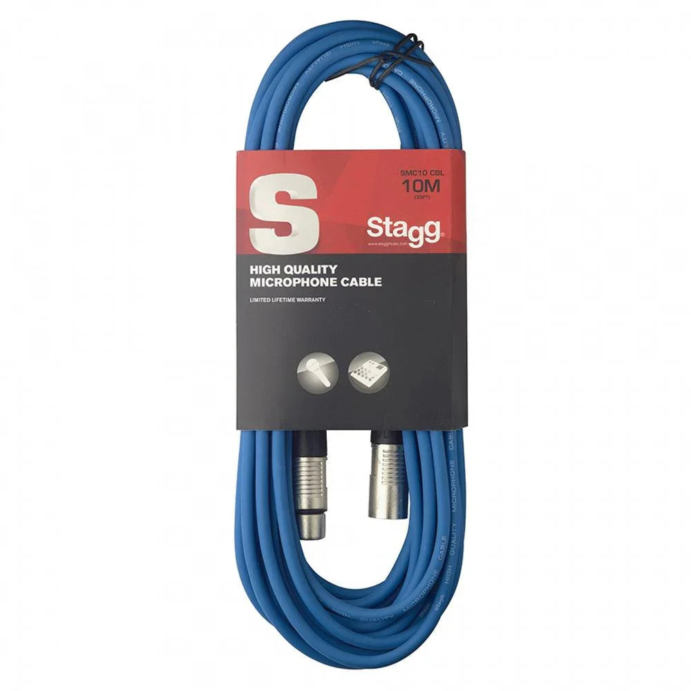 Stagg SMC10 CBL 10m Microphone XLR Cable Blue - DY Pro Audio