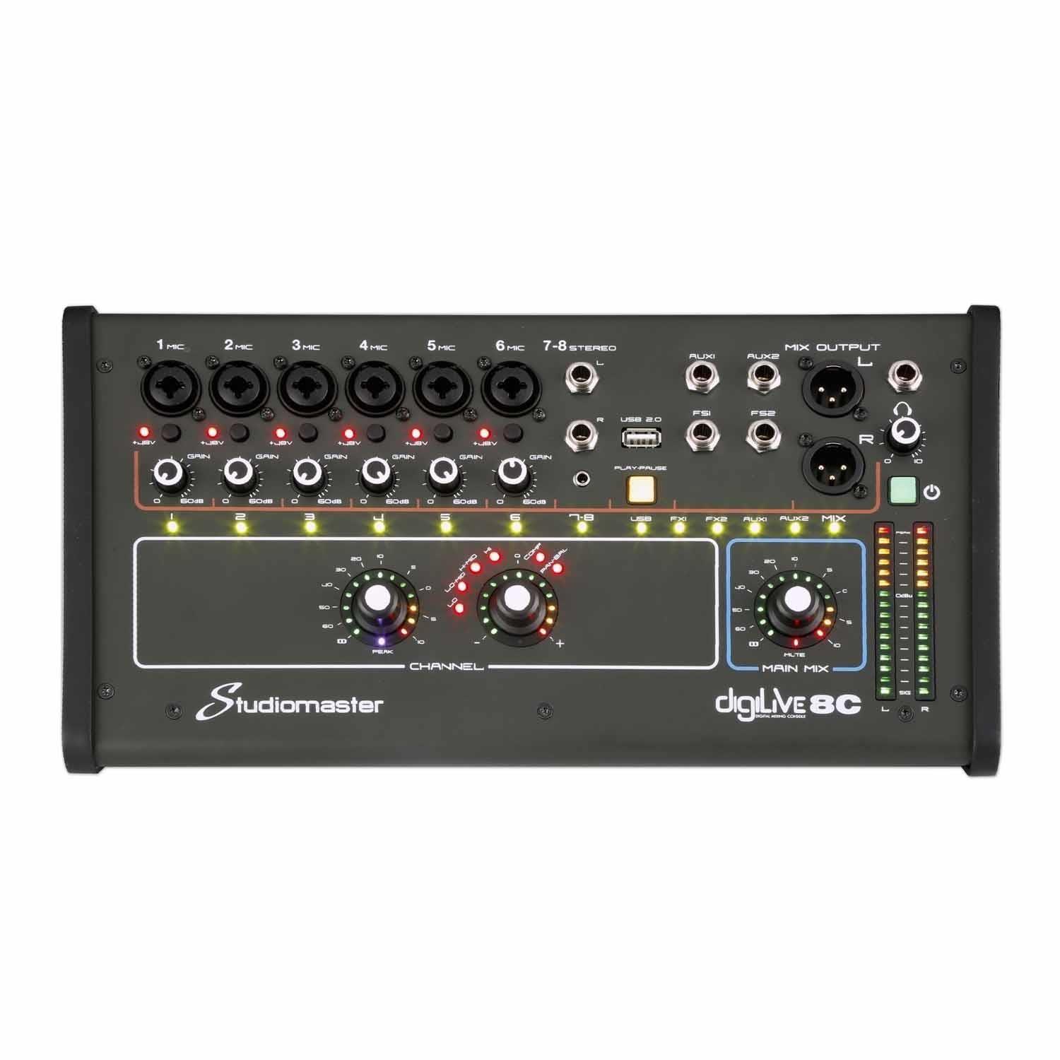 Studiomaster DIGILIVE8C 8 input Compact Digital Mixer - DY Pro Audio