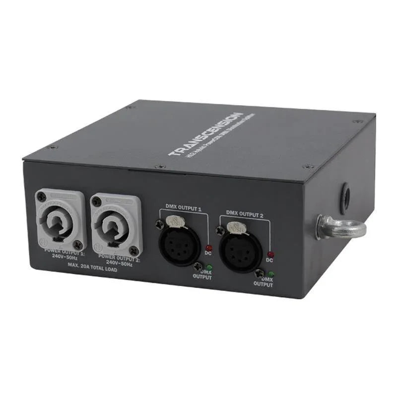 Transcension HS 2 Hybrid PowerCON DMX Distribution Splitter - DY Pro Audio