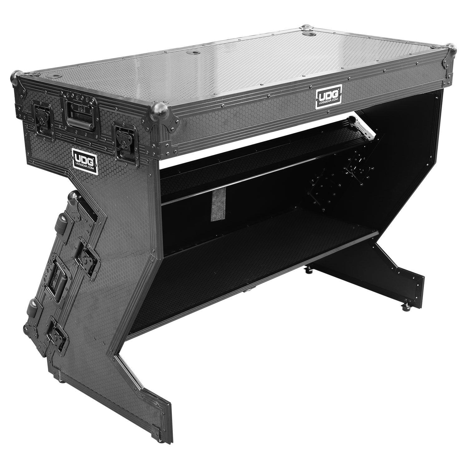 UDG Ultimate Flight Case Portable Z-Style DJ Table Black Plus (Wheels) - DY Pro Audio