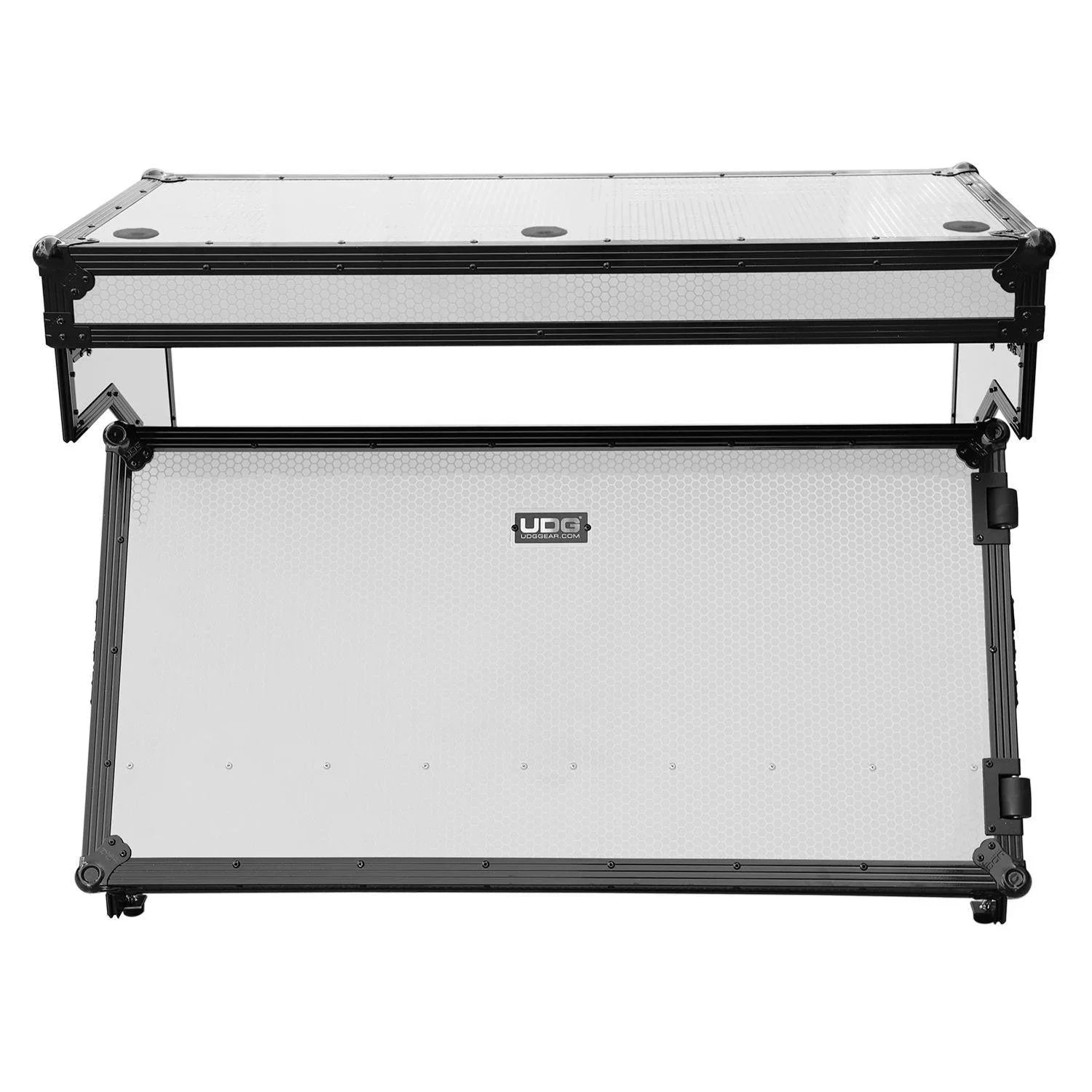 UDG Ultimate Flight Case Portable Z-Style DJ Table White Plus (Wheels) - DY Pro Audio