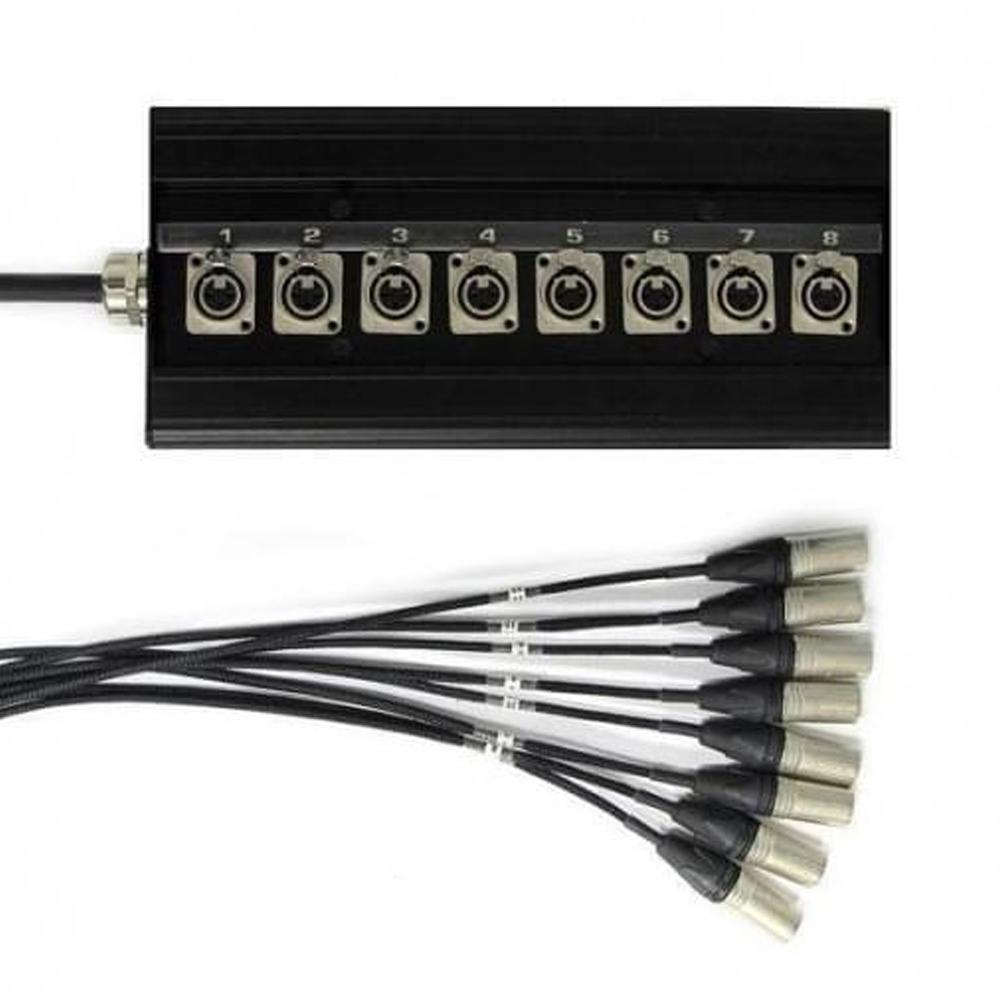 Van Damme 8 Sends 8 Way XLR Multicore Stagebox Stage Snake 15m - DY Pro Audio