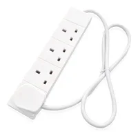 White 4 Gang 1m Extension Lead - DY Pro Audio