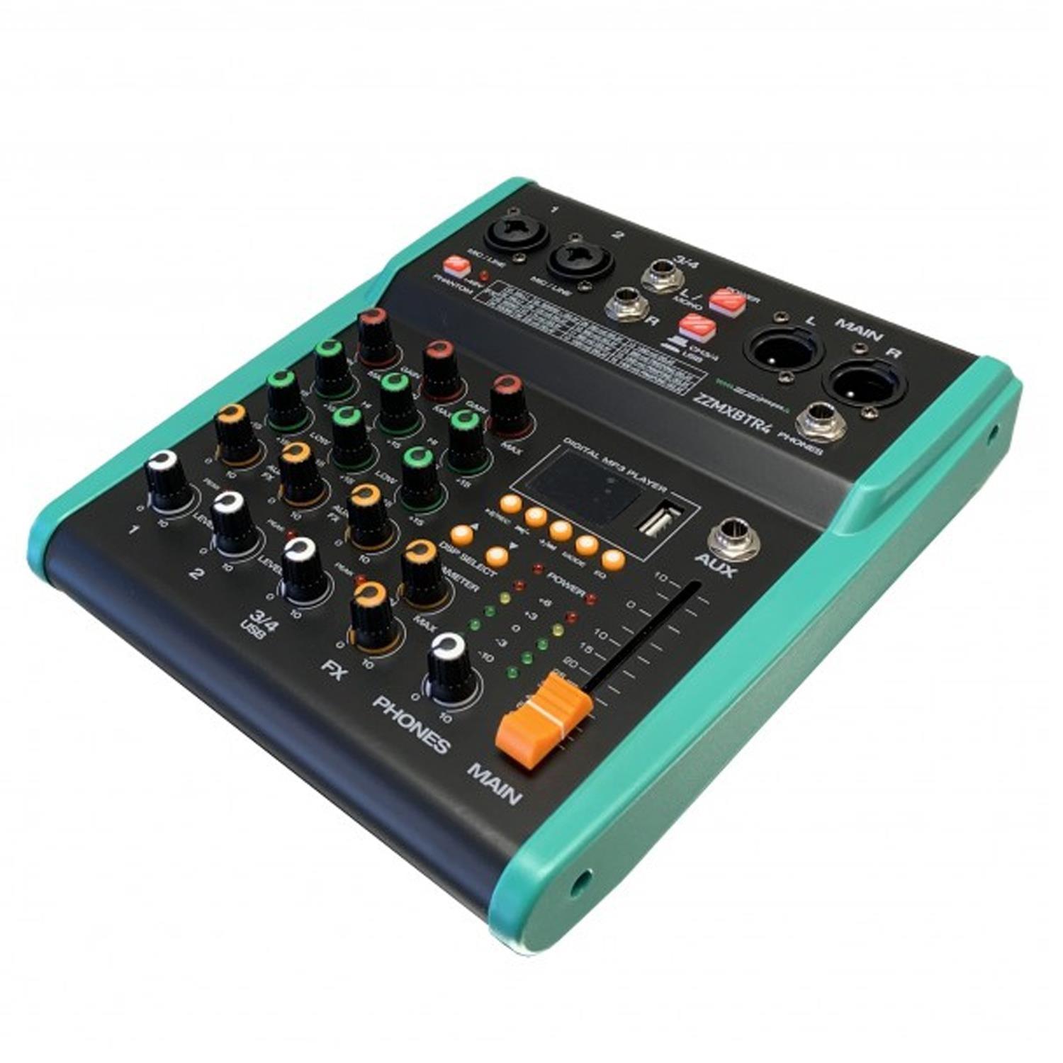 ZZiPP ZZMXBTR4 4 Channel Mixer with DSP Effects and Bluetooth - DY Pro Audio