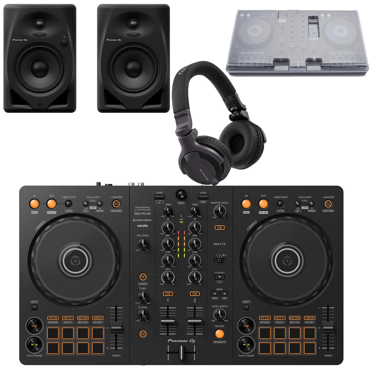 Pioneer DDJ-FLX4 DJ Controller and DM-50, HDJ-CUE1, Decksaver