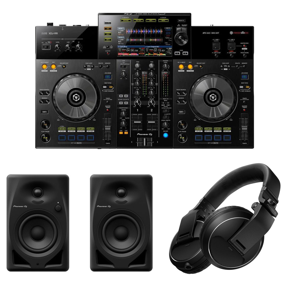 Pioneer XDJ-RR All-In-One DJ Controller with DM-40D & HDJ-X5 Headphones Bundle