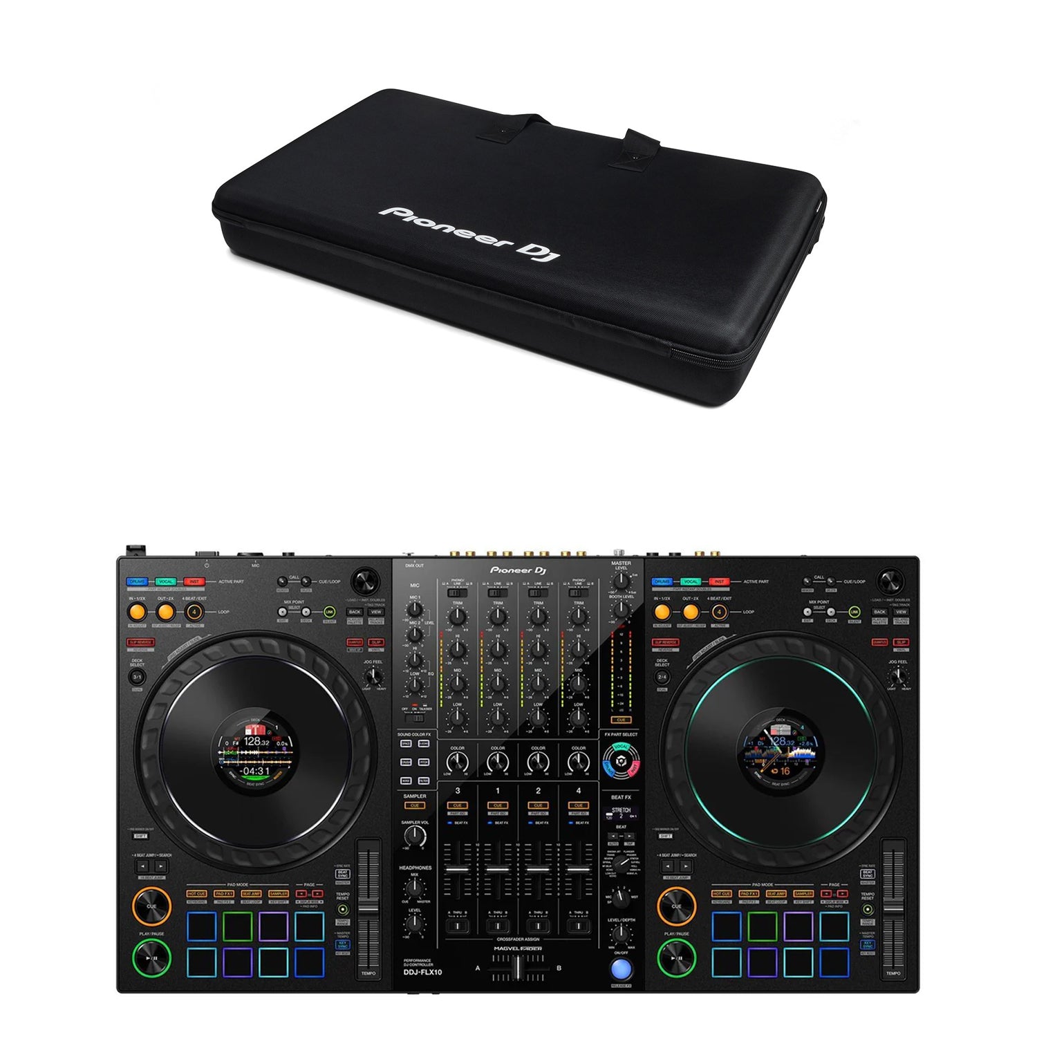 Pioneer DJ DDJ-FLX10 DJ Controller with Carry Bag