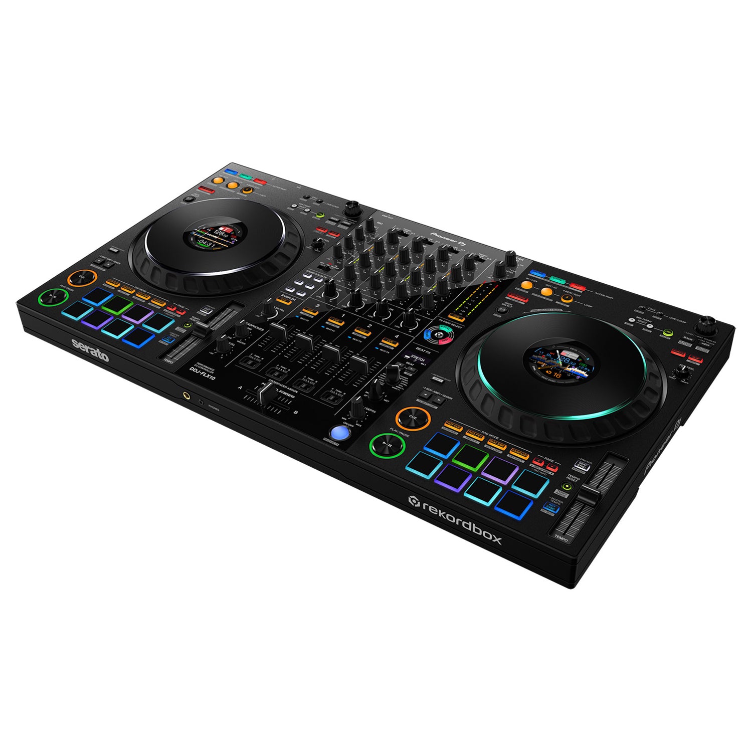 Pioneer DJ DDJ-FLX10 DJ Controller DM-40D, HDJ-CUE1, Carry Bag, Decksaver