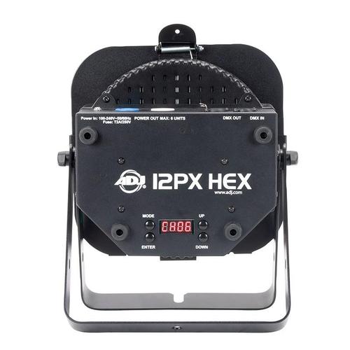 2 x ADJ 12PX 12 x 12w LED RGBAW+UV Hex Par Can With DMX Cable