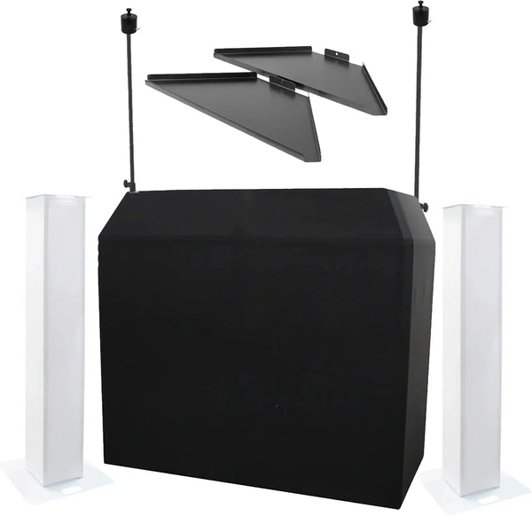 Ultimax DJ Booth Pro DJ Booth, Overhead Kit, 1.5m Plinth Kit and Corner Shelfs and Pole Kit