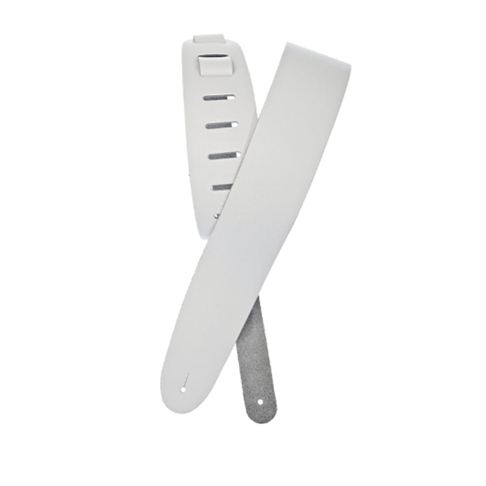 D'Addario Classic Leather Guitar Strap - White