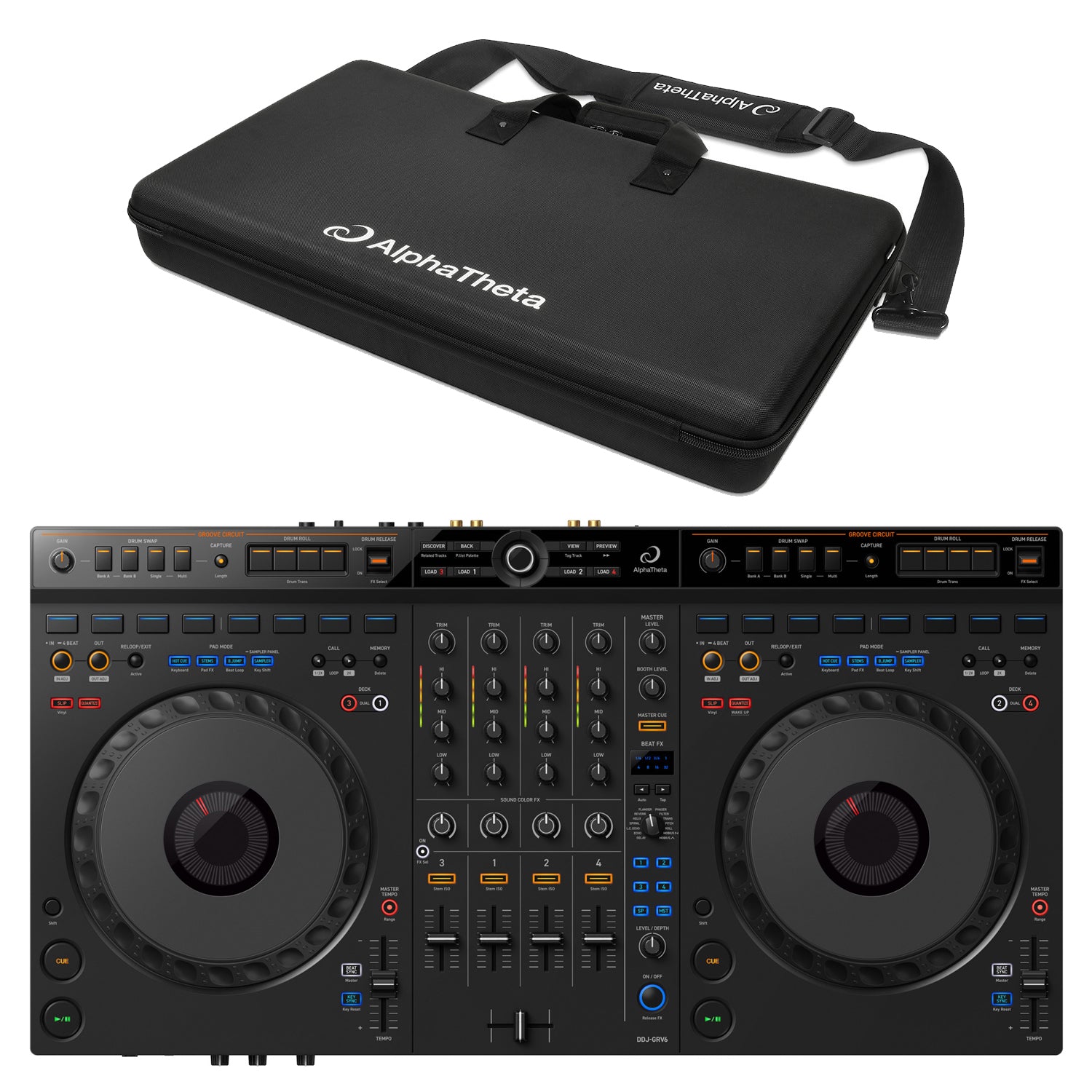 AlphaTheta DDJ-GRV6 Controller with Carry Bag