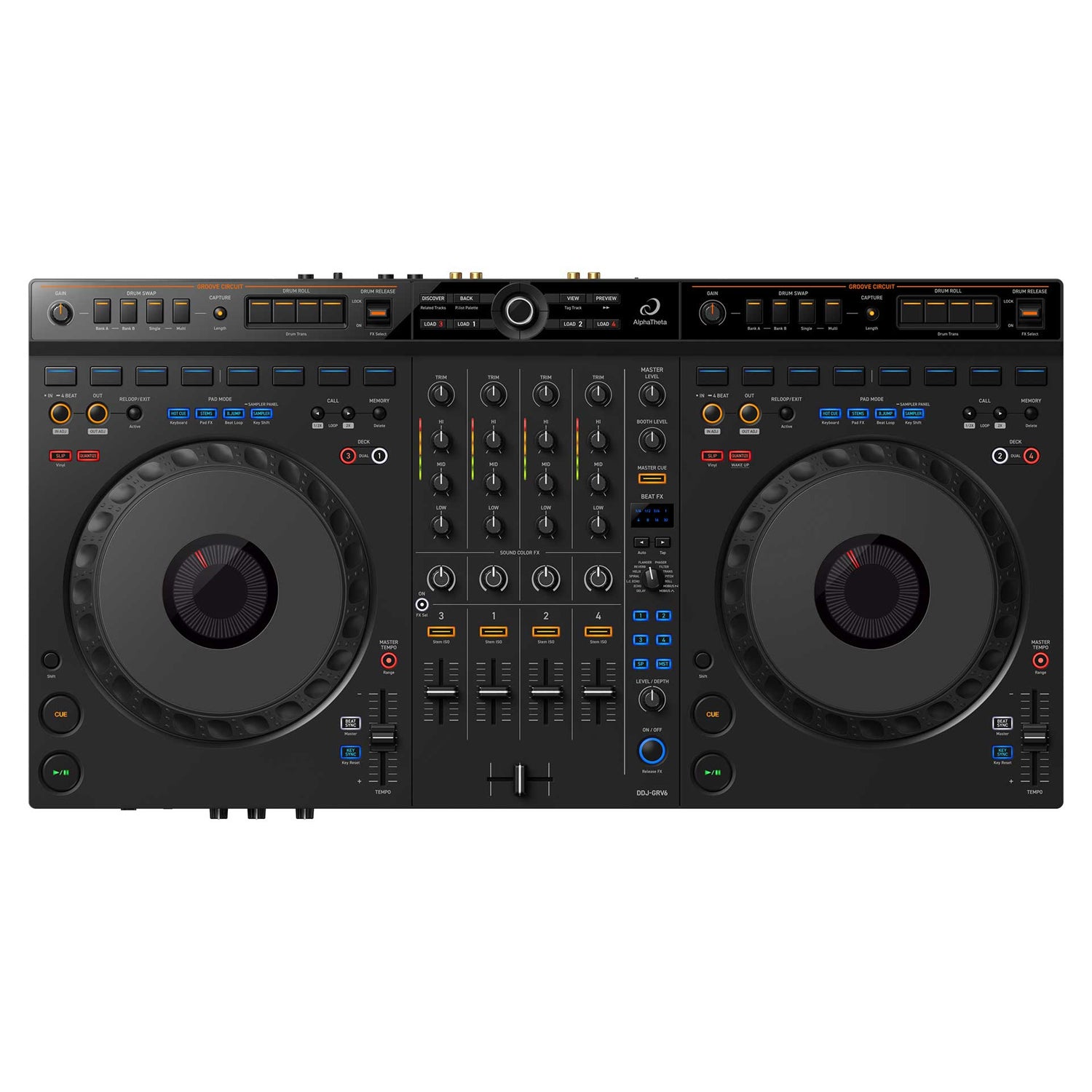 AlphaTheta DDJ-GRV6 4 Channel DJ Controller for Reckordbox and Serato DJ Pro