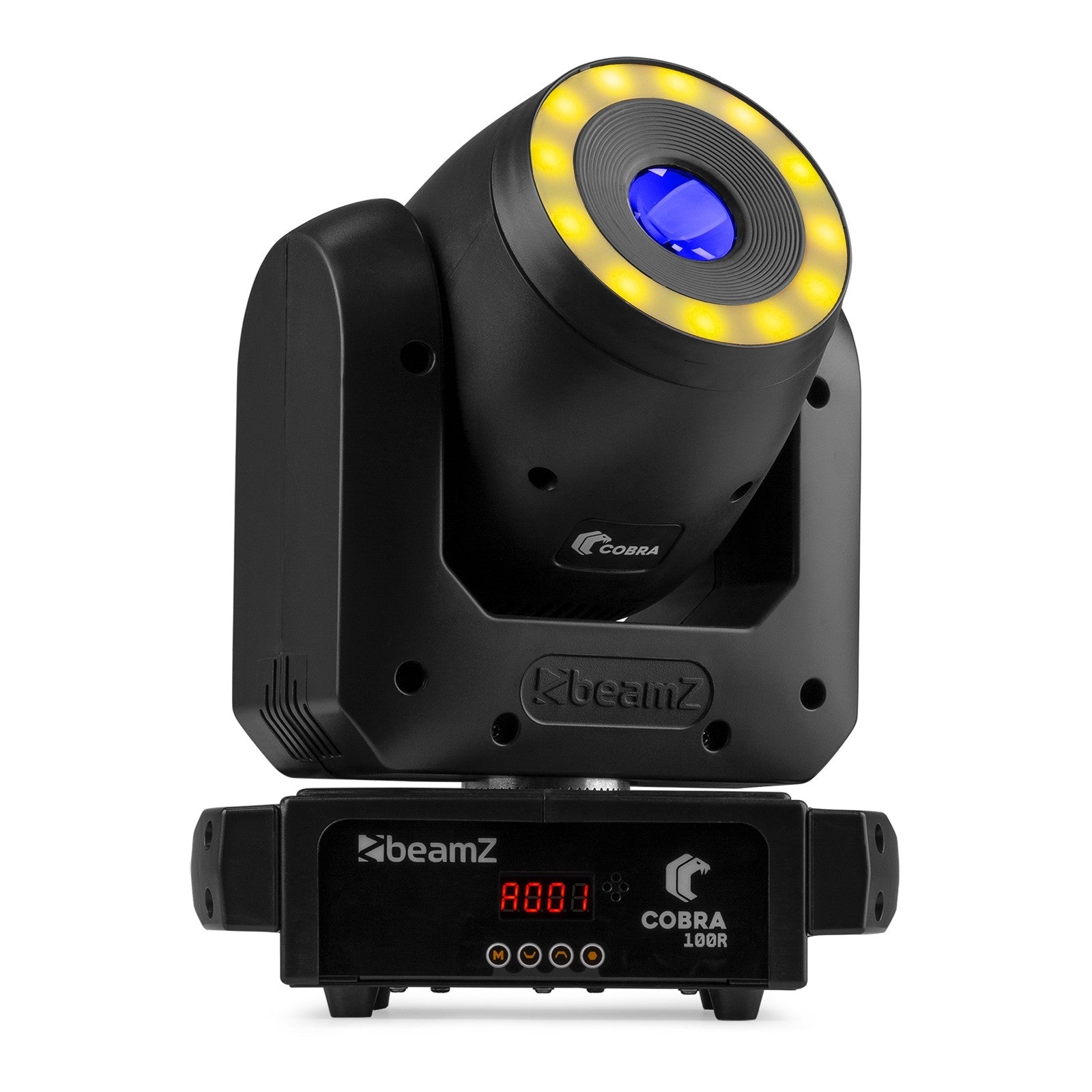 2 x Beamz Cobra 100R LED Spot Moving Head with Ring with DMX Cable