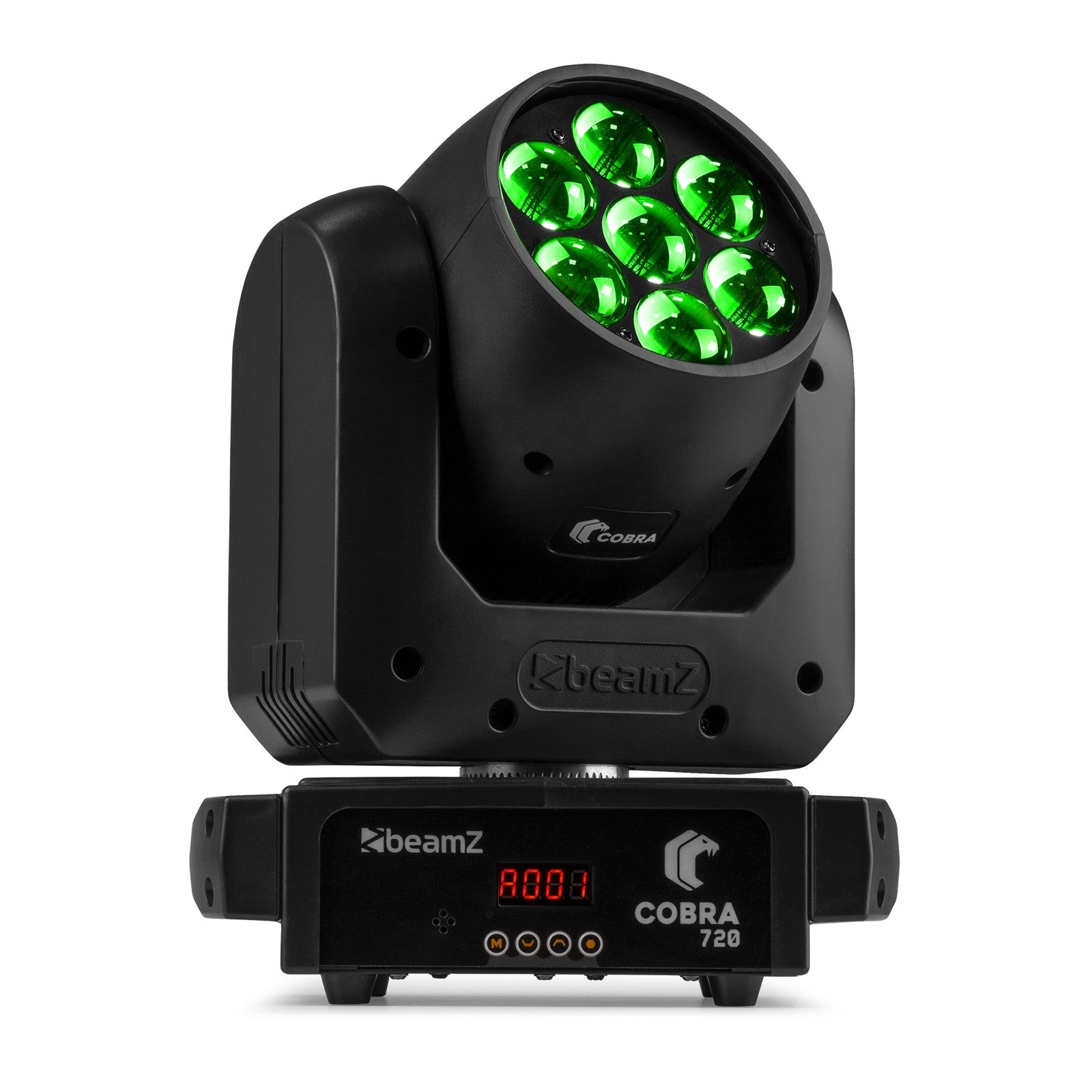 2 x Beamz Cobra 720 LED Wash Moving Head with Zoom with DMX Cable