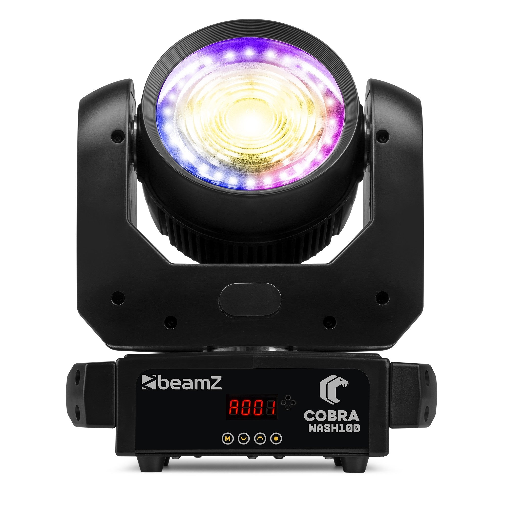 Beamz Cobra Wash100 LED Moving Head CW/WW with LED Ring