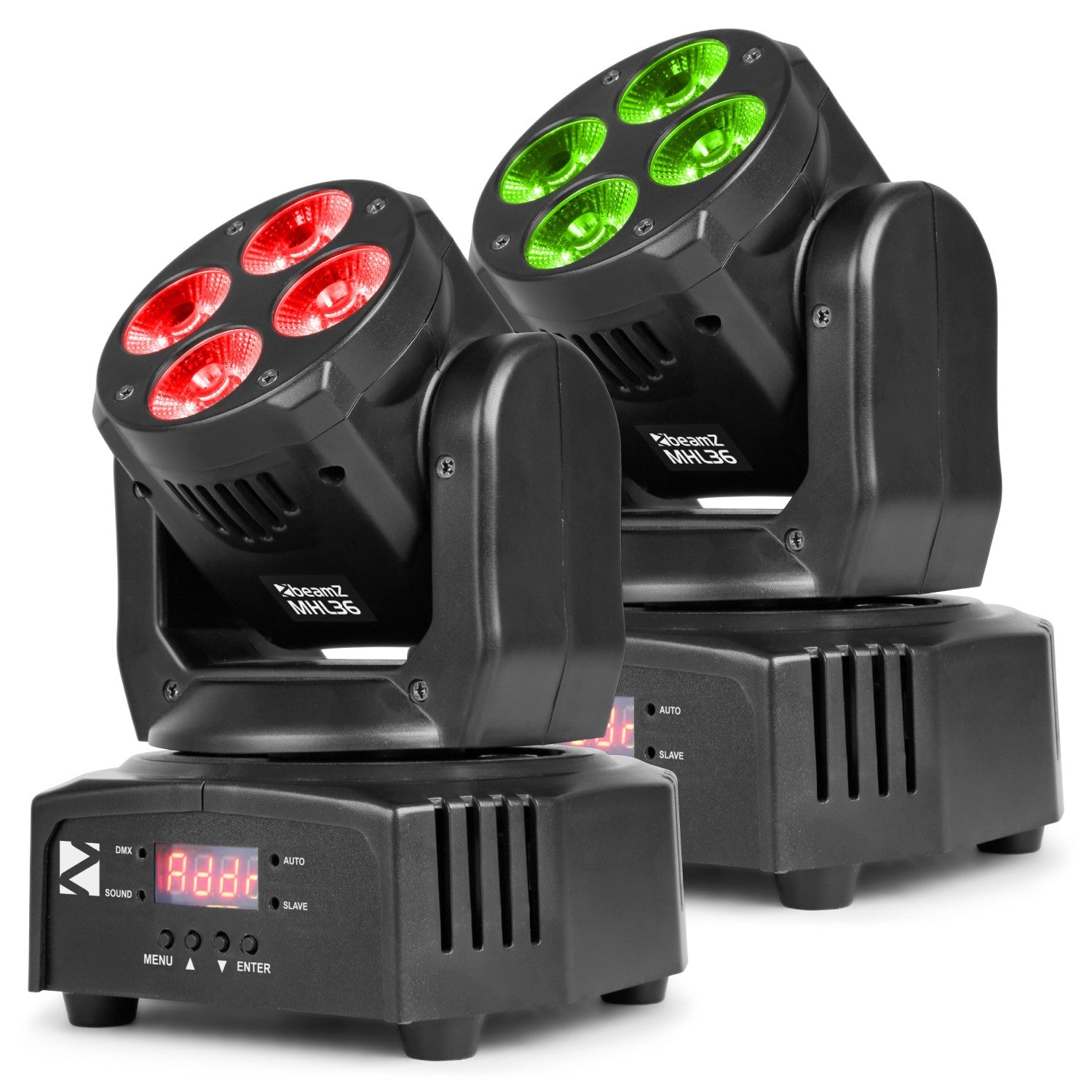 Beamz MHL36 LED Wash Moving Head 4x 9W 2pcs in bag