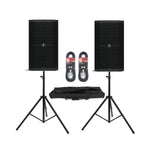 2 x Mackie Thump 210XT 10" 1400w Bluetooth Active Speaker With Stands and Cables