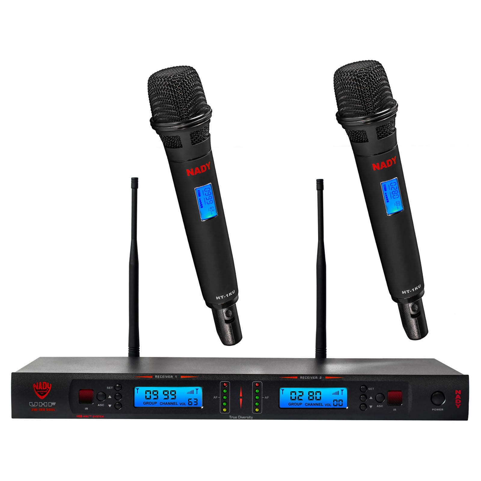 Nady 2W-1KU HT-EU1 Dual True Diversity 1000-Channel Professional UHF Wireless System