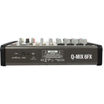 Q-Audio Q-MIX 6FX 6 Channel Mixer with FX, USB, Bluetooth
