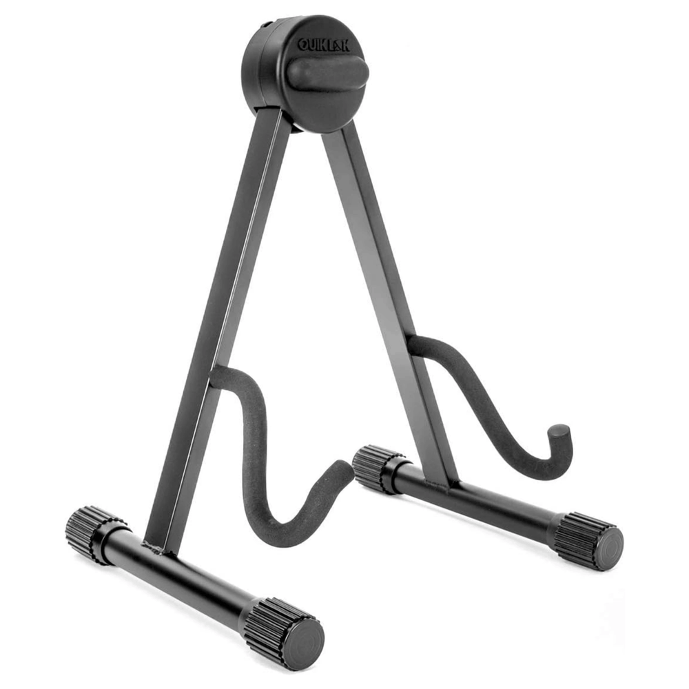 Quik Lok QL631 Low A Frame Electric Guitar Stand - Solid steel construction with soft rubberized cushioning for secure and scratch-free guitar placement.
