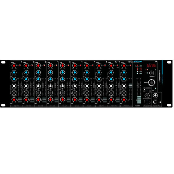 Newhank Drivemate FX 12 Channel 19" Rack Mountable Mixer with FX