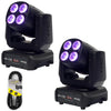 2 x Algam Lighting MW430 4 x 30W RGBW LED Wash Moving Head With DMX Cable