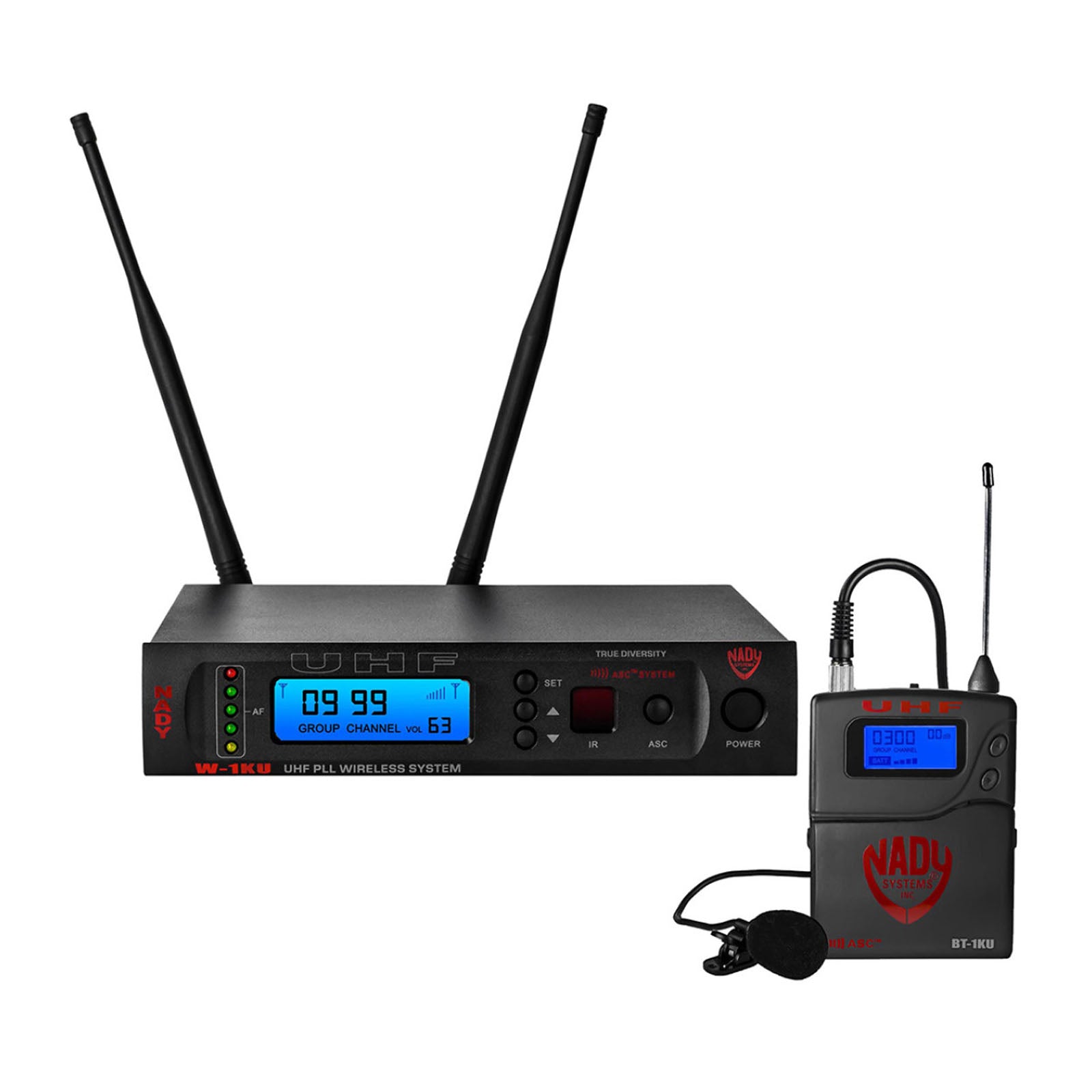 Nady W-1KU LT-EU1 True Diversity 1000-Channel Professional UHF Lapel/lavalier Microphone Wireless System