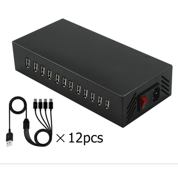 Q-Audio SD-CH48 Silent Disco 48 Way Charger - UK Mains Charger Included & USB Cables