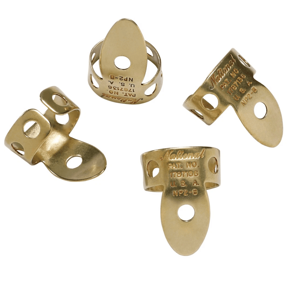 D'Addario NP2B-04 Finger Picks National Brass 4-Pack