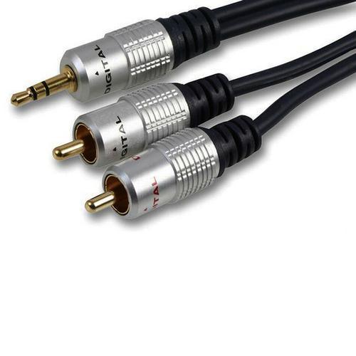 Pro Signal 1m 3.5mm Jack to Twin 2 x Phono RCA Audio Lead