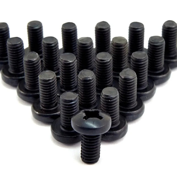 100 x Penn Elcom M6 x 12mm Long Black Pozidriv Pan Head Screw