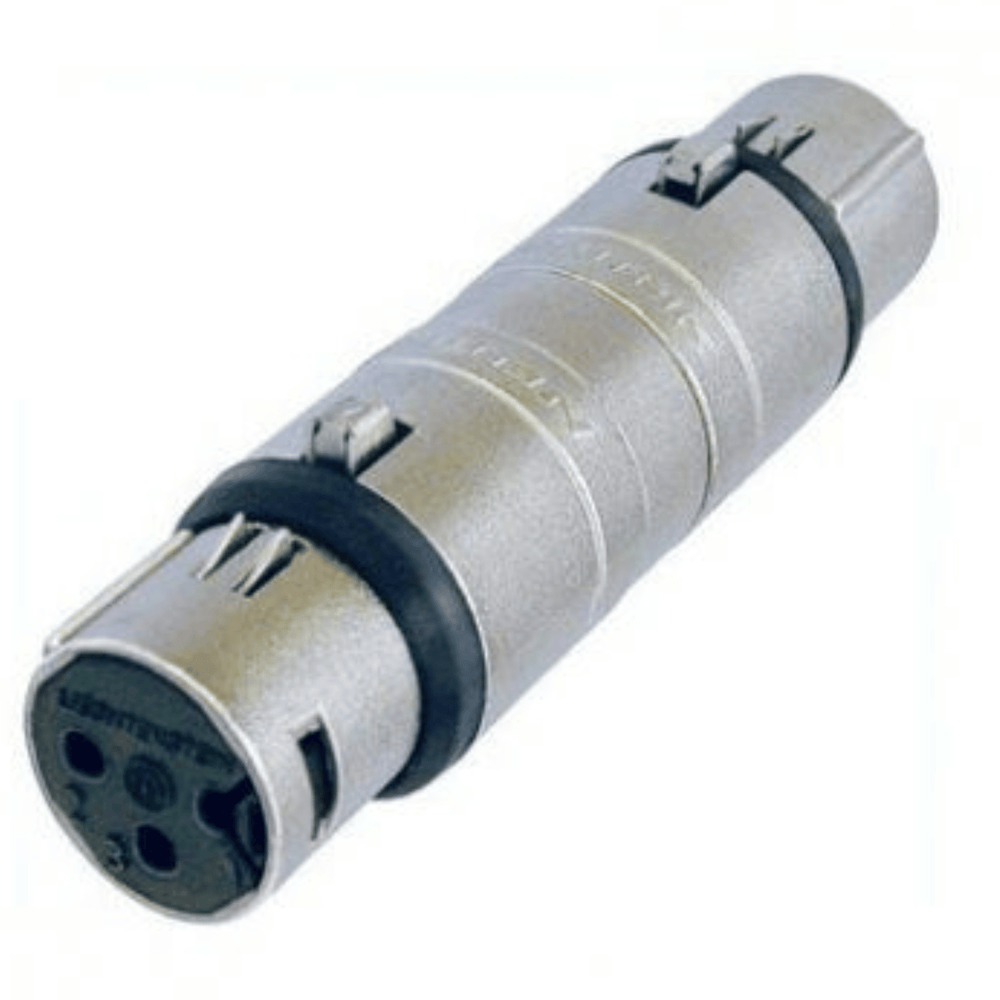 Neutrik NA3FF XLR female to female 3 pin adapter coupler for audio cables