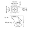 Penn Elcom W9000-AUTO 100mm Heavy Duty Swivel Automatic Castor with Rubber Blue Wheel