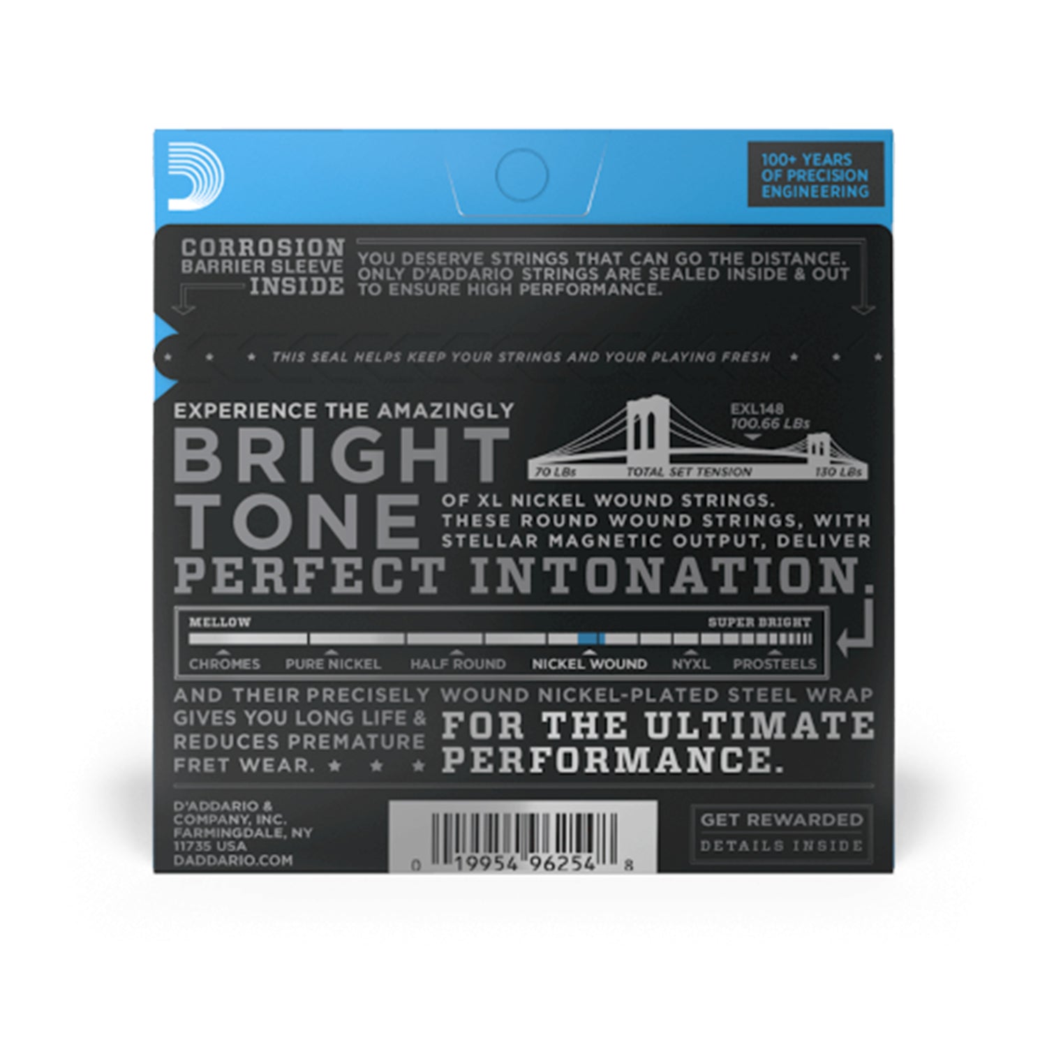 D'Addario EXL148 Extra Heavy Electric Guitar Strings 12-60