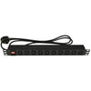 Adastra 19" 1U Rack 10-Gang IEC (C13) Power Distribution Unit Switched 1.8m