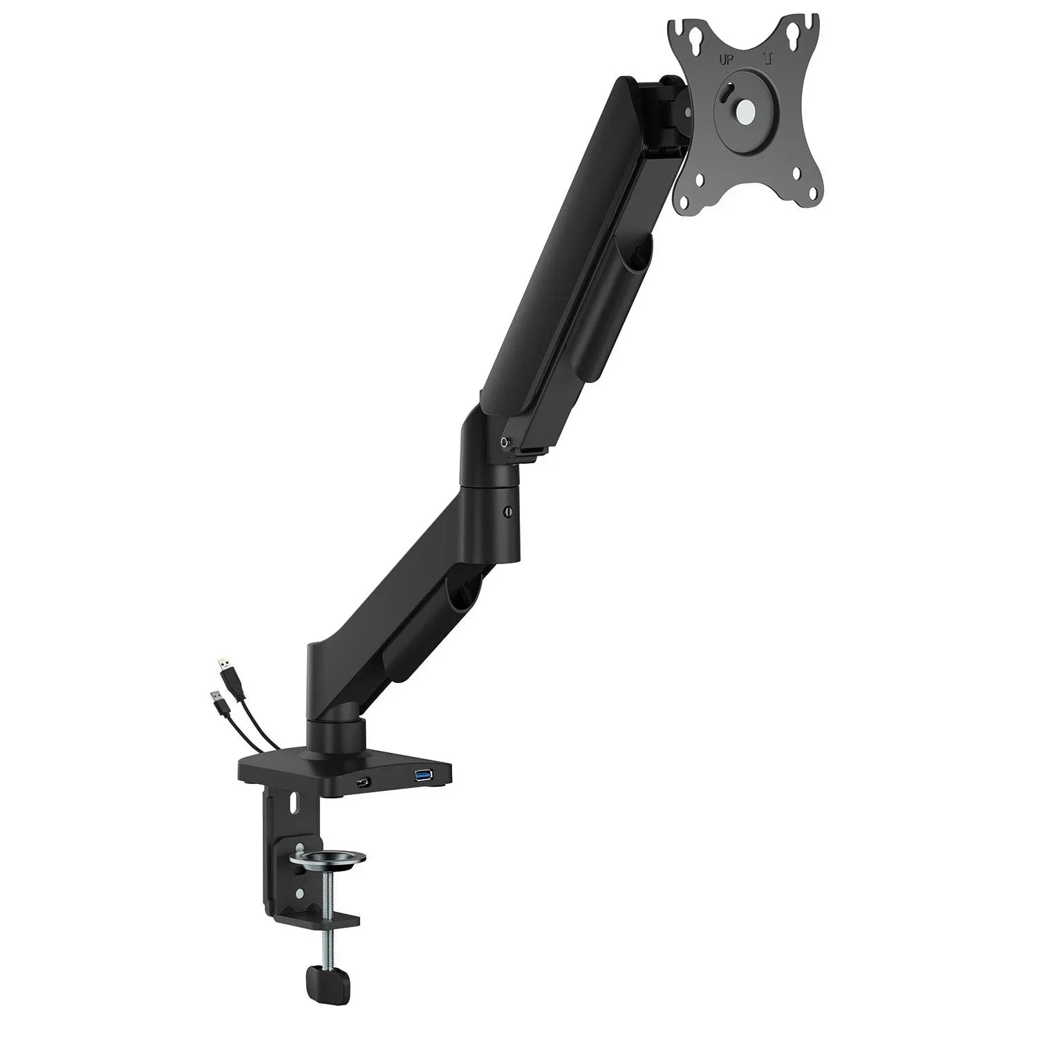 AV:link Full Motion Gas Spring Desktop Monitor Arms with USB Hub
