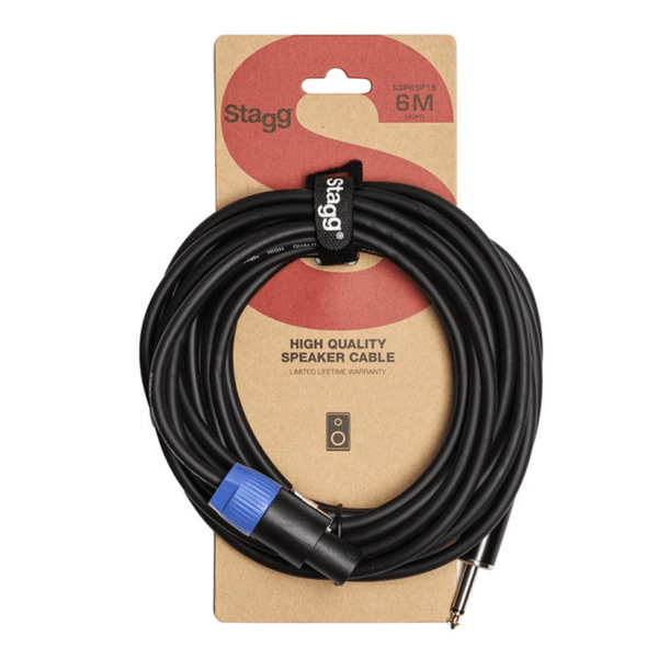 Stagg 6m Speaker to 1/4" Jack 6.46mm Lead / Cable Speakon to Jack Plugs
