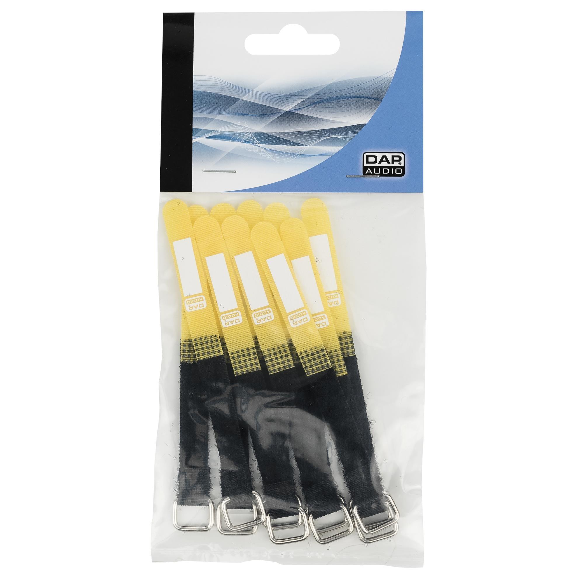 10 x Showgear Yellow Snap Fastener Cable Ties 10 x 120mm - DY Pro Audio