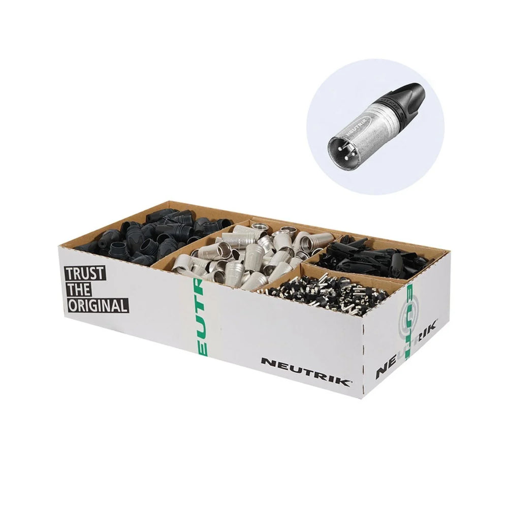 100 x Neutrik NC3MXX-D 3 Pin Male XLR Connectors - DY Pro Audio