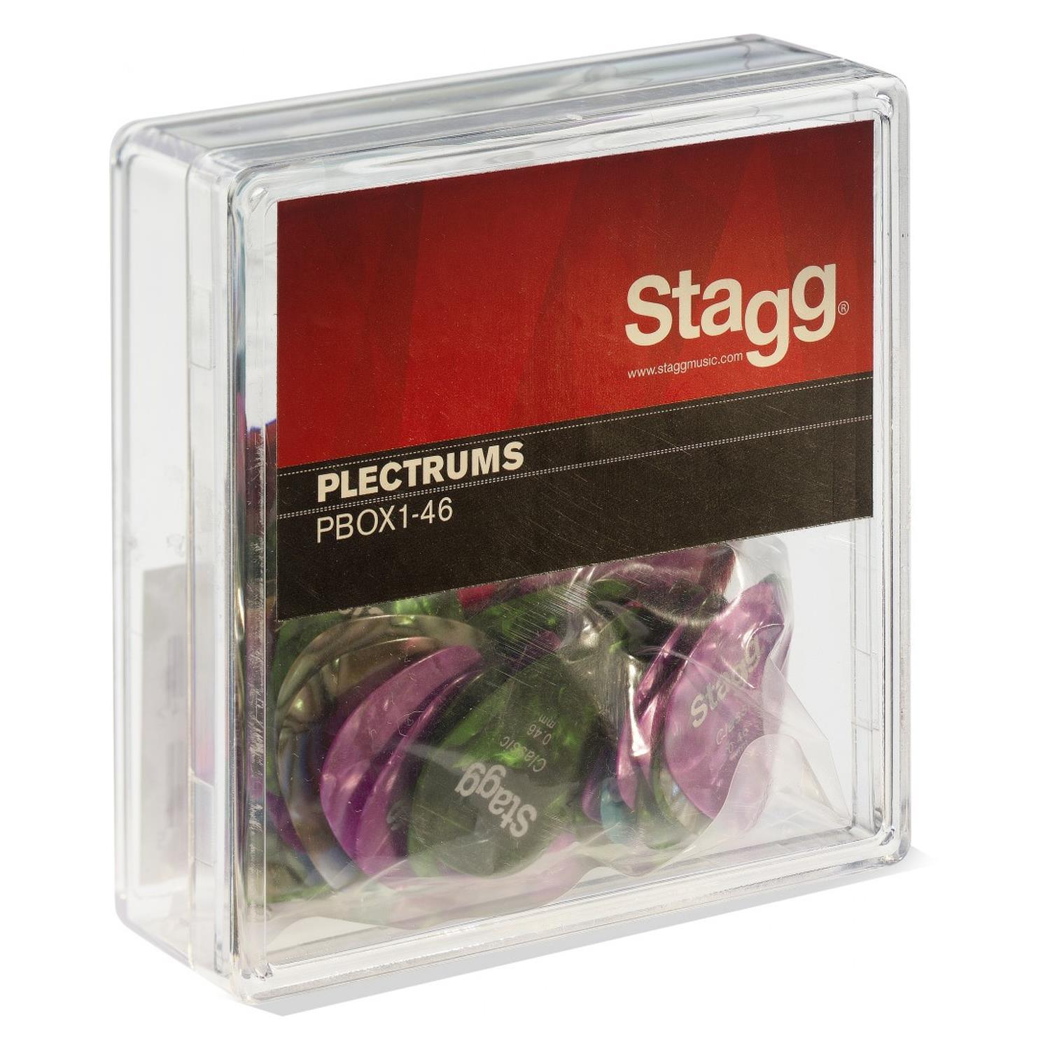 100 x Stagg Plastic Plectrums Picks 0.46mm Multicoloured - DY Pro Audio