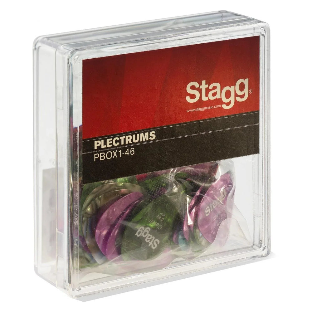 100 x Stagg Plastic Plectrums Picks 0.46mm Multicoloured