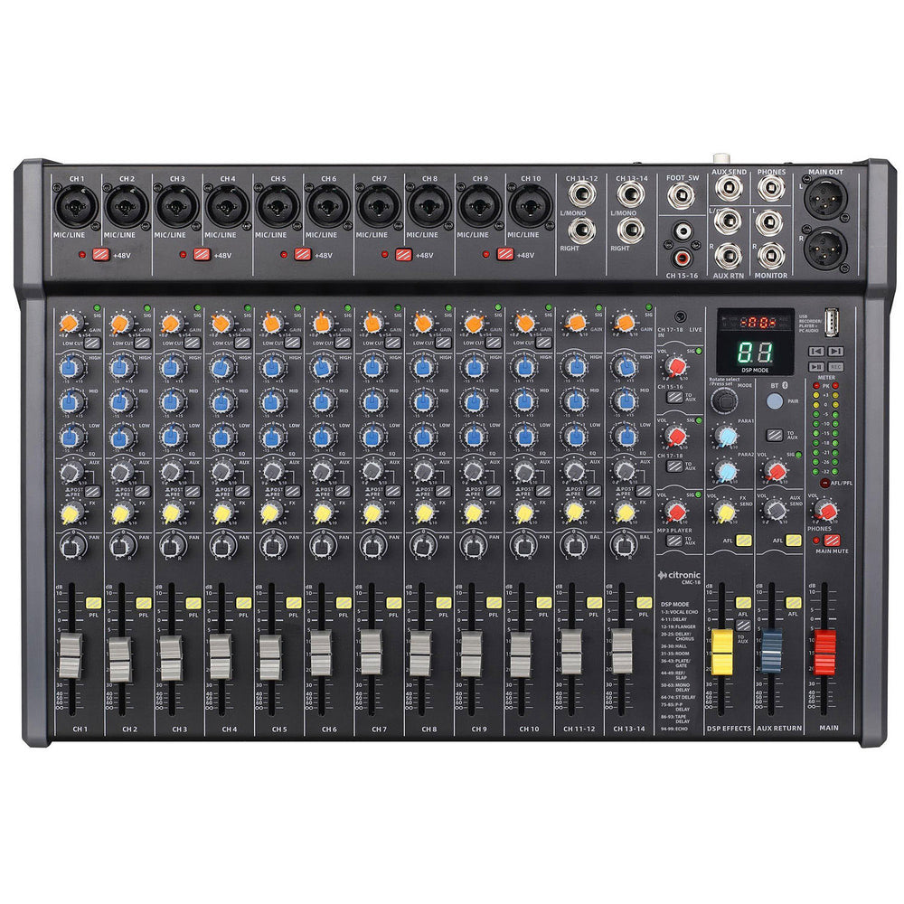 Citronic CMC-18 18 Channel Mixing Desk with USB Interface, and Bluetooth