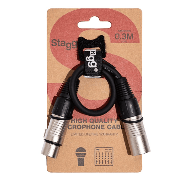 Stagg SMC030 30cm Black Microphone XLR Cable