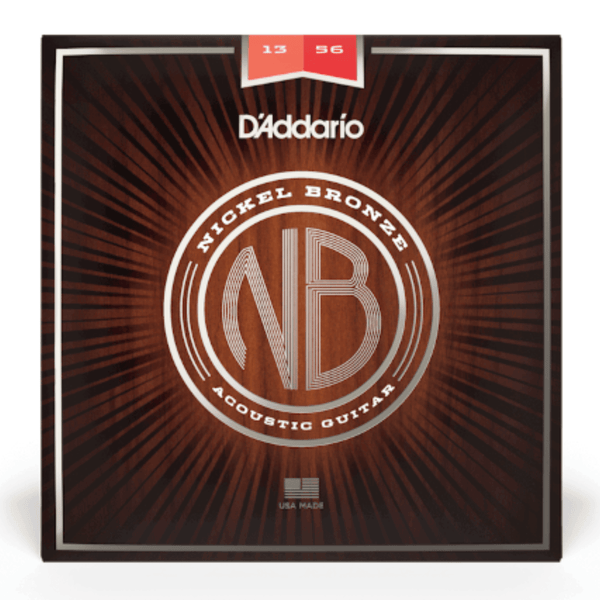 D’Addario NB1356 nickel bronze acoustic guitar strings medium gauge 13-56