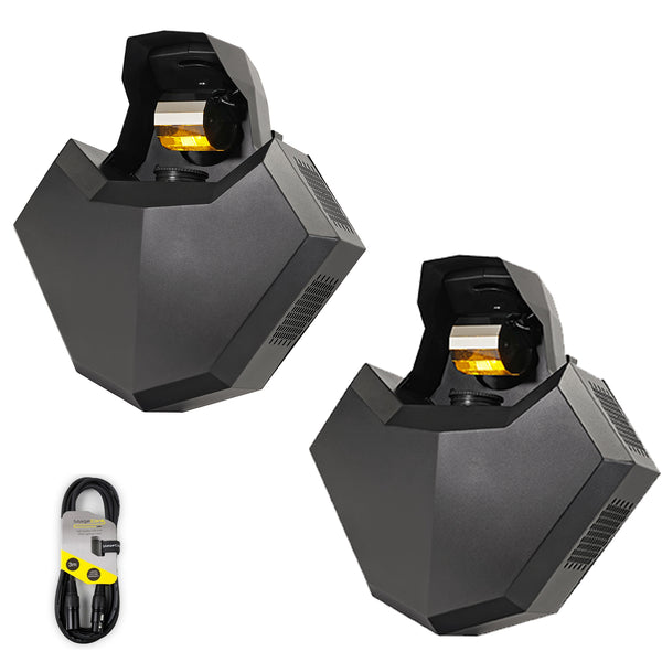 2 x Equinox Helix Evo XP Black 150w Barrel Effect Light with DMX Cable