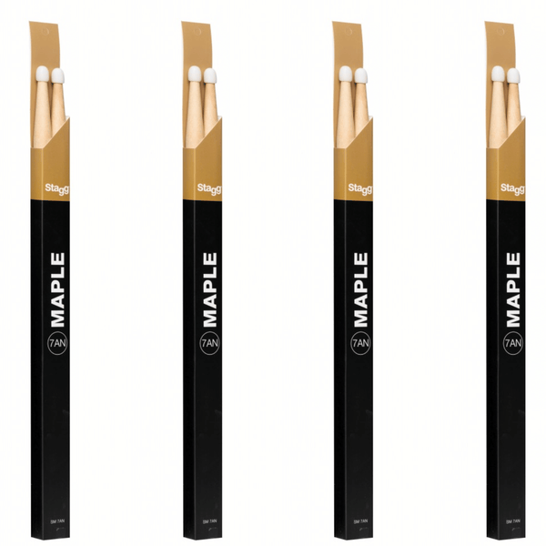 4 x Stagg SM7AN Maple Drum Sticks Nylon Tip
