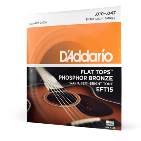 D'Addario EFT15 Flat Tops Extra Light 10-47 Acoustic Guitar Strings