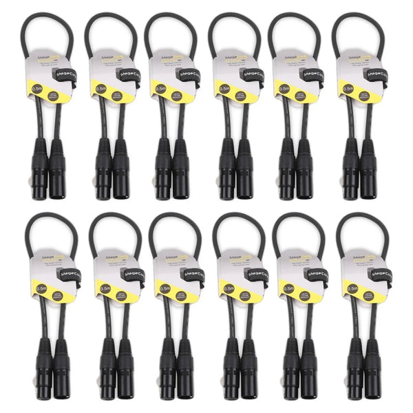 12 x StageCore 0.5M DMX Lead Cable